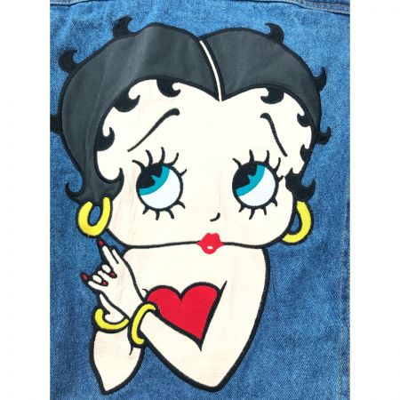  BETTY BOOP レディース デニムジャケット Gジャン BETTY BOOP AMERICAN TOONS SIZE M ブルー