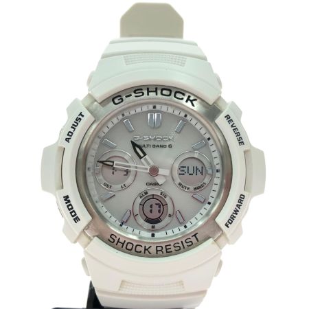 CASIO カシオ ユニセックス 腕時計 ソーラー充電 デジアナウォッチ マルチバンド6 G-SHOCK AWG-M100SMW ホワイト