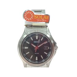 ▼▼ SEIKO セイコー メンズ腕時計 ソーラー充電 SOLAR ソーラー デイト V145-0BY0 Aランク
