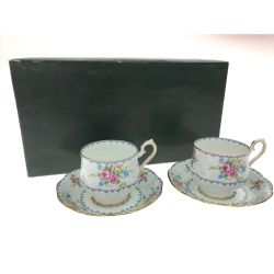 ▼▼ ROYAL ALBERT 洋食器 プチポワン ティーカップ&ソーサー 2客セット Bランク