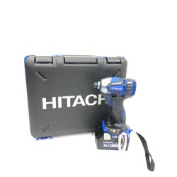 ▼▼ HITACHI 日立 電動工具 コードレス式 18V 充電式インパクトドライバ 充電器・充電池2個 ケース付 WH18DDL2 ブルー Aランク