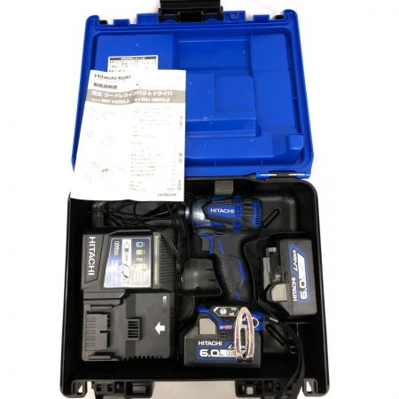  HITACHI 日立 電動工具 コードレス式 18V 充電式インパクトドライバ 充電器・充電池2個 ケース付 WH18DDL2 ブルー