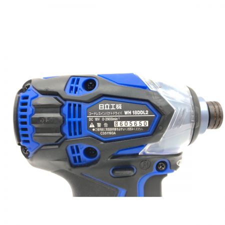  HITACHI 日立 電動工具 コードレス式 18V 充電式インパクトドライバ 充電器・充電池2個 ケース付 WH18DDL2 ブルー