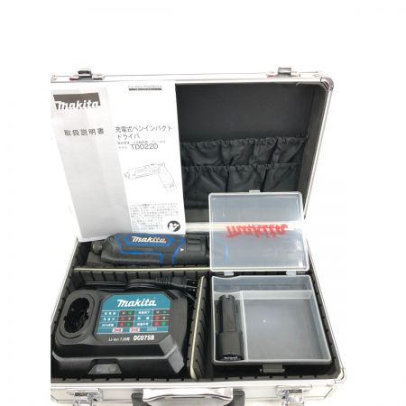  MAKITA マキタ 電動工具 コードレス式 7.2V 充電式 ペンインパクトドライバ 充電器・充電池2個 ケース付 TD022D ブルー