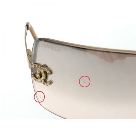  CHANEL シャネル アイウェア サングラス ココマーク ラインストーン ゴールド メタル 4092-B ベージュ