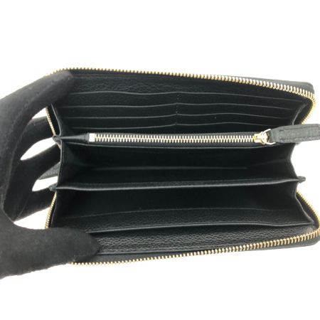  EMPORIO ARMANI エンポリオアルマーニ レディース 長財布 ラウンドファスナー フルグレインレザー Y3H168 YH15A 81386 ブラック