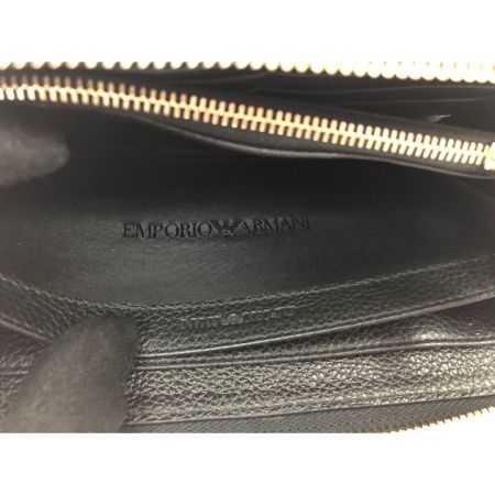  EMPORIO ARMANI エンポリオアルマーニ レディース 長財布 ラウンドファスナー フルグレインレザー Y3H168 YH15A 81386 ブラック