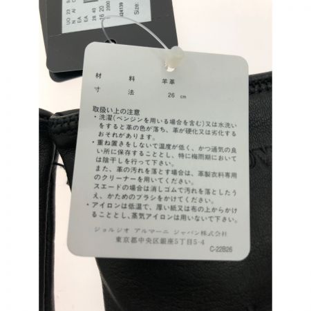 EMPORIO ARMANI エンポリオアルマーニ メンズ レザーグローブ 手袋 ラムレザー 裏起毛 タグ付 Lサイズ ブラック