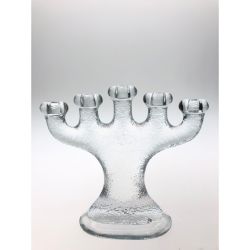 ▼▼ nybro社 スウェーデン製 インテリア小物 クリスタルガラス 5本 5連 キャンドルスタンド キャンドルホルダー Bランク