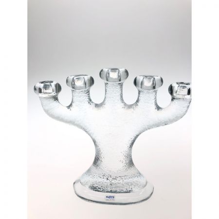  nybro社 スウェーデン製 インテリア小物 クリスタルガラス 5本 5連 キャンドルスタンド キャンドルホルダー