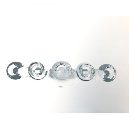  nybro社 スウェーデン製 インテリア小物 クリスタルガラス 5本 5連 キャンドルスタンド キャンドルホルダー