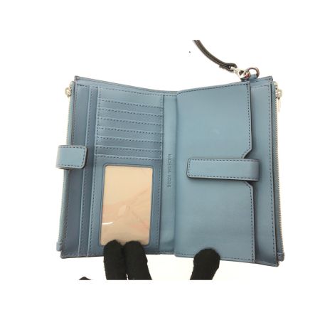  MICHAEL KORS マイケルコース ユニセックス 二つ折り長財布 トラベル ジェットセット シグネチャー ブルー