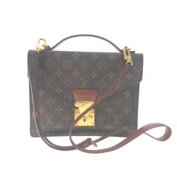 ▼▼ LOUIS VUITTON ルイヴィトン ビジネスバッグ モノグラム モンソー 2WAY ショルダーバッグ M51185 ブラウン Cランク