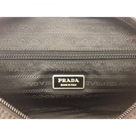  PRADA プラダ レディース ショルダーバッグ 斜め掛け ナイロン 金具 シルバー ブラック