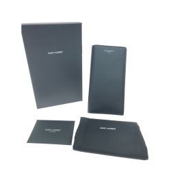 ▼▼ SAINT LAURENT PARIS サンローランパリ メンズ 二つ折り長財布 クラシック コンチネンタルウォレット カーフレザー ブラック Bランク