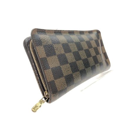  LOUIS VUITTON ルイヴィトン レディース 長財布 ラウンドファスナー ポルトモネ・ジップ ダミエ エベヌ  N61728 ブラウン