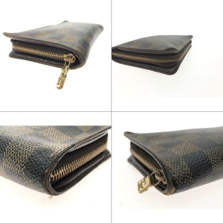  LOUIS VUITTON ルイヴィトン レディース 長財布 ラウンドファスナー ポルトモネ・ジップ ダミエ エベヌ  N61728 ブラウン