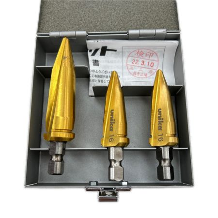   ユニカ デッキビット ツールボックスセット 回転専用 三面シャンク 3本セット(16/16/22mm) シャンク径10mm TB-51