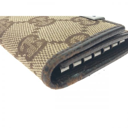  GUCCI グッチ ユニセックス 6連キーケース GGキャンバス×レザー 1本欠損