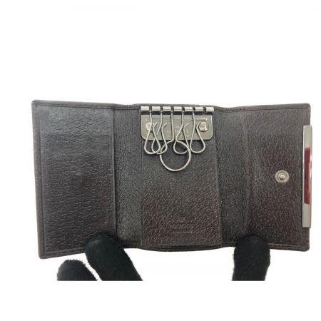  GUCCI グッチ ユニセックス 6連キーケース GGキャンバス×レザー 1本欠損