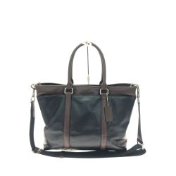 ▼▼ COACH コーチ ユニセックス 2WAY ショルダートート レザー メトロポリタン F54758 ブラック×ブラウン Bランク