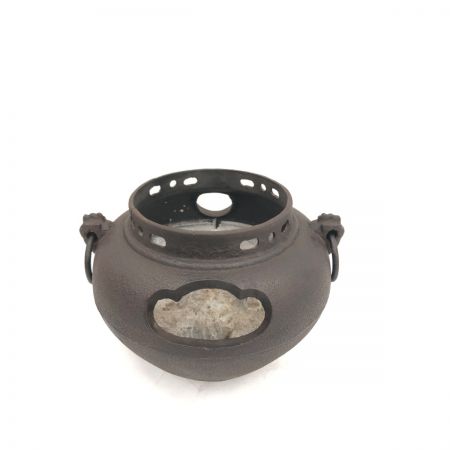   茶道具 三足 風炉釜 茶釜 鉄丸釜 唐金蓋 古道具 アンティーク