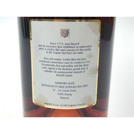  MARTELL マーテル コニャック コルドンブルー 1L 40％ 未開栓