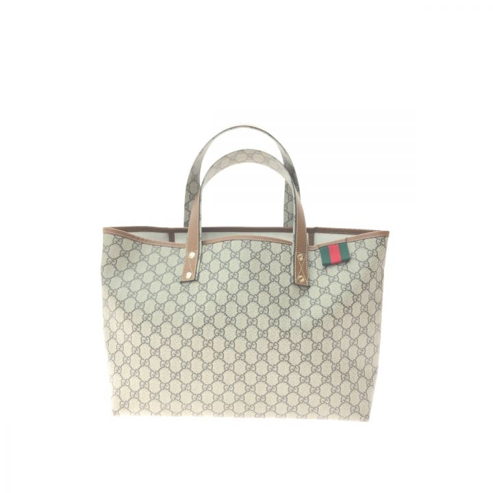 GUCCI グッチ レディース トートバッグ ショルダートート GGスプリーム シェリーライン 211134 493075  グレー｜中古｜なんでもリサイクルビッグバン