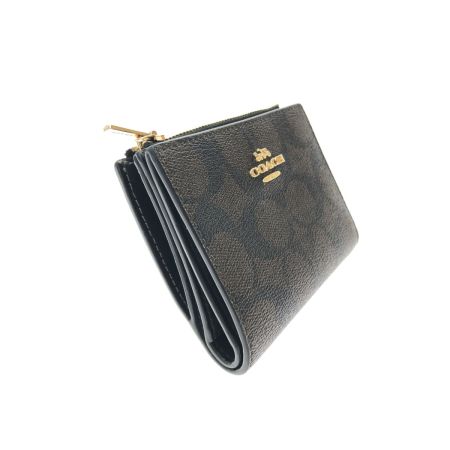  COACH コーチ レディース 二つ折り財布 コンパクトウォレット シグネチャー CM8521MAA8 ブラウン×ブラック