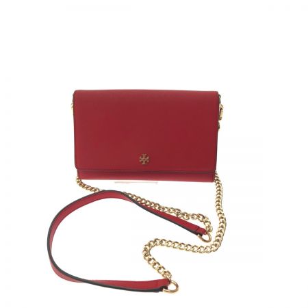  TORY BURCH トリーバーチ レディース 2WAY ショルダー チェーンウォレット サフィアーノレザー レッド