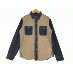 ▼▼ 児島ジーンズ メンズ衣料 デニムシャツ デニムコンボヘリンボーンシャツ SIZE M ベージュ Bランク