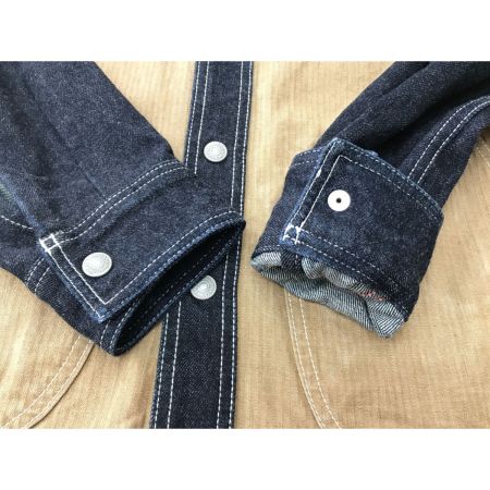  児島ジーンズ メンズ衣料 デニムシャツ デニムコンボヘリンボーンシャツ SIZE M ベージュ