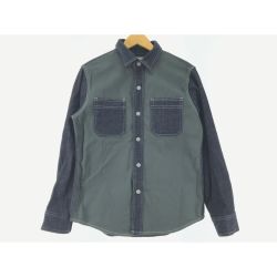 ▼▼ 児島ジーンズ メンズ衣料 デニムシャツ SIZE M グリーン Bランク