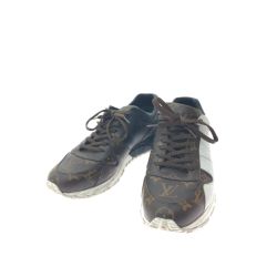 ▼▼ LOUIS VUITTON ルイヴィトン ランアウェイライン 17年 レザー スニーカー モノグラム マルチカラー 7インチ GO0197 ブラウン×ブラック Cランク