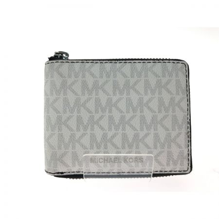  MICHAEL KORS マイケルコース メンズ 二つ折り財布 シグネチャー W ビルフォールド ジップ アラウンド 36U2LCOF3B ホワイト