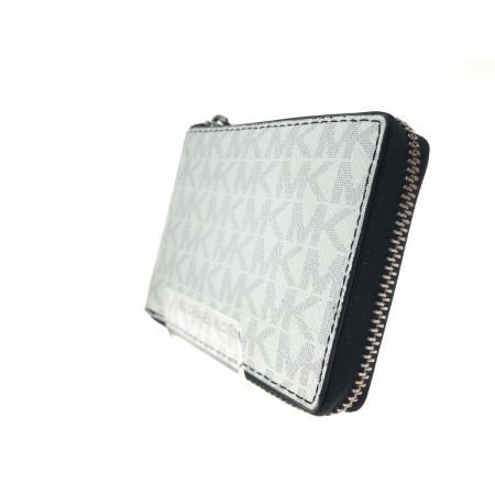  MICHAEL KORS マイケルコース メンズ 二つ折り財布 シグネチャー W ビルフォールド ジップ アラウンド 36U2LCOF3B ホワイト