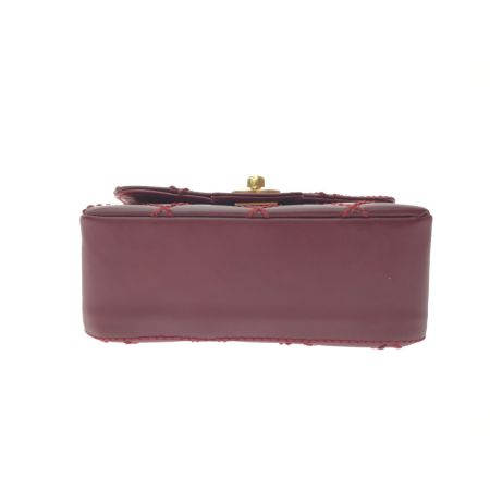  CHANEL シャネル ミニマトラッセ ワイルドステッチ レッド ショルダーバッグ A35200 エンジ