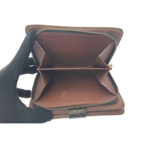  LOUIS VUITTON ルイヴィトン レディース 二つ折り財布 パスケース付財布 モノグラム ポルトパピエジップ M61207 ブラウン