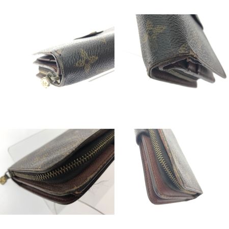  LOUIS VUITTON ルイヴィトン レディース 二つ折り財布 パスケース付財布 モノグラム ポルトパピエジップ M61207 ブラウン