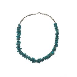 ▼▼  インディアンジュエリー ナバホ族 ボリュームネックレス シルバー ターコイズ トルコ石 50cm Bランク