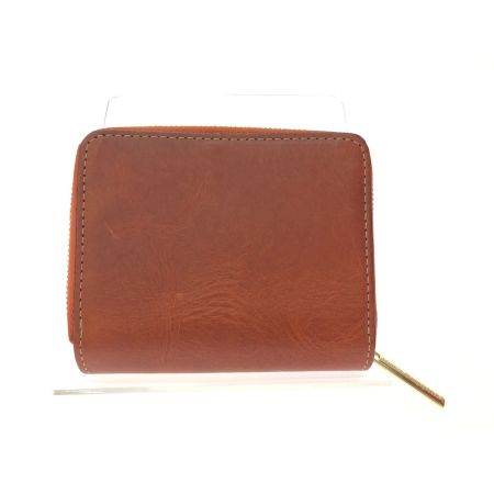  HUSH PUPPIES ハッシュパピー ユニセックス 二つ折り財布 ラウンドファスナー タンポナートレザー ブラウン