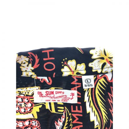  SUN SURF サンサーフ メンズ アロハシャツ 東洋 STATE OF HAWAII 119 SIZE L SS38792 ブラック