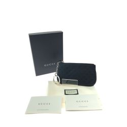 ▼▼ GUCCI グッチ メンズ コインケース マイクログッチシマ 小銭入れ 544476 ブラック Aランク