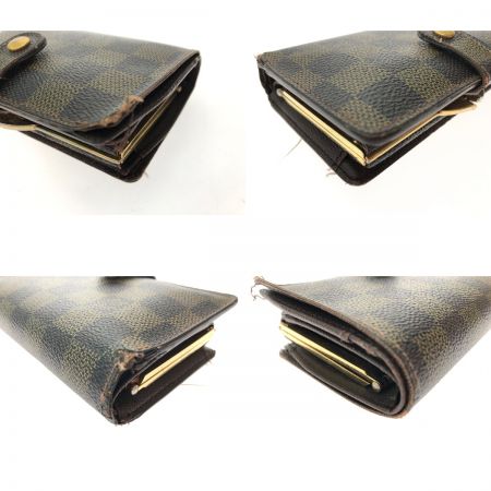 LOUIS VUITTON ルイヴィトン レディース 二つ折り財布 がま口 ダミエ ポルト モネ・ビエ ヴィエノワ N61664 ブラウン