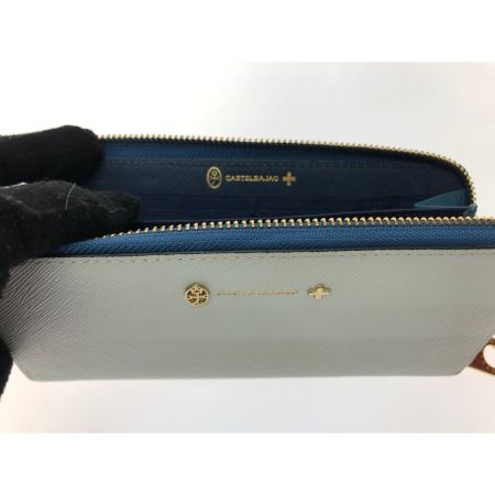  CASTELBAJAC カステルバジャック レディース 長財布 ラウンドファスナー ルル ホワイト×ブルー