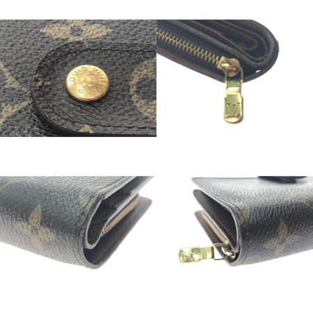  LOUIS VUITTON ルイヴィトン レディース 二つ折り財布 モノグラム ポルトパピエ・ジップ パスケース付 M61207 ブラウン