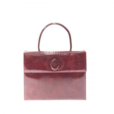  Cartier カルティエ レディース ハンドバッグ ハッピーバースデイ ワンハンドル エナメルカーフ 4H0725 ボルドー