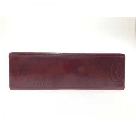  Cartier カルティエ レディース ハンドバッグ ハッピーバースデイ ワンハンドル エナメルカーフ 4H0725 ボルドー