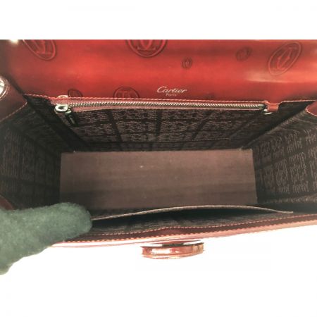  Cartier カルティエ レディース ハンドバッグ ハッピーバースデイ ワンハンドル エナメルカーフ 4H0725 ボルドー