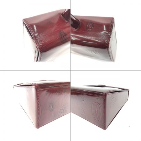  Cartier カルティエ レディース ハンドバッグ ハッピーバースデイ ワンハンドル エナメルカーフ 4H0725 ボルドー